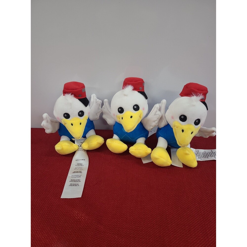 Lot of 3 Disney Parks Wishables Dumbo Mr. Stork Plush Bird Red Hat Blue Vest